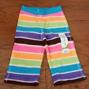 Multicolor striped fleece pants 